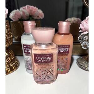 3pc Bath & Body Works A THOUSAND WISHES Travel Set Shampoo Conditioner Body Wash